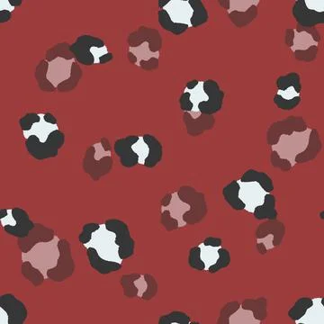 Abstract modern leopard seamless pattern. Animals trendy background. Red and Stock Illustration