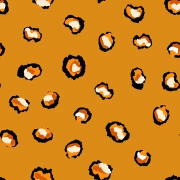 Abstract modern leopard seamless pattern. Animals trendy background. Orange and Stock Illustration