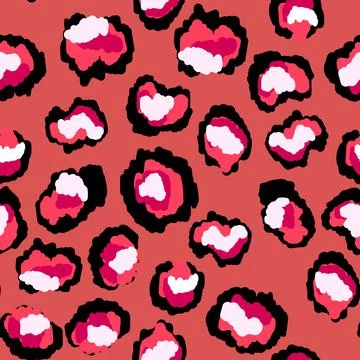 Abstract modern leopard seamless pattern. Animals trendy background. Pink and Illustrazione stock