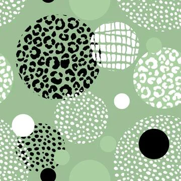 Abstract modern leopard seamless pattern with circles. Animals trendy background Illustrazione stock