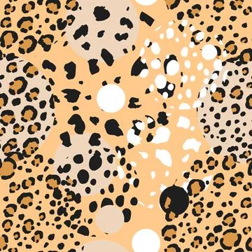 Abstract modern leopard seamless pattern with circles. Animals trendy background Illustrazione stock