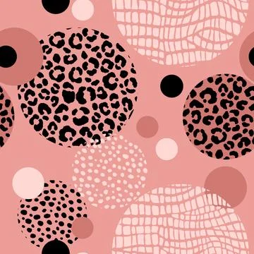 Abstract modern leopard seamless pattern with circles. Animals trendy background Illustrazione stock