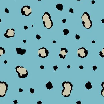 Abstract modern leopard seamless pattern. Animals trendy background. Blue and Stock Illustration