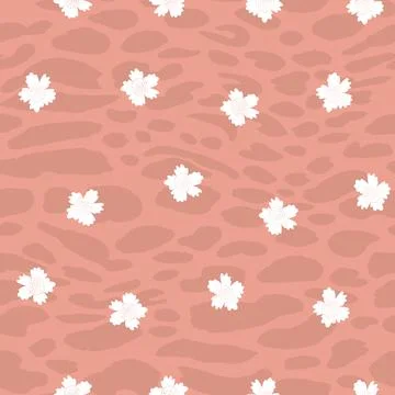 Abstract modern leopard seamless pattern with flowers. Animals trendy background Illustrazione stock