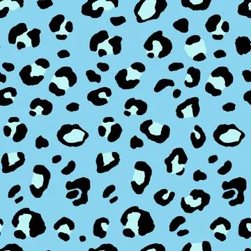 Abstract modern leopard seamless pattern. Animals trendy background. Blue Stock Illustration
