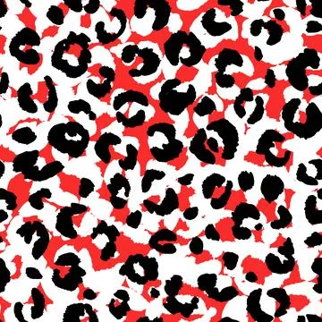 Abstract modern leopard seamless pattern. Animals trendy background. Red and Illustrazione stock