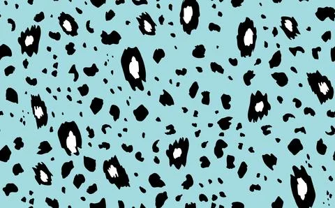 Abstract modern leopard seamless pattern. Animals trendy background. Blue and Stock Illustration