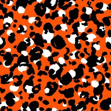 Abstract modern leopard seamless pattern. Animals trendy background. Orange and Stock Illustration