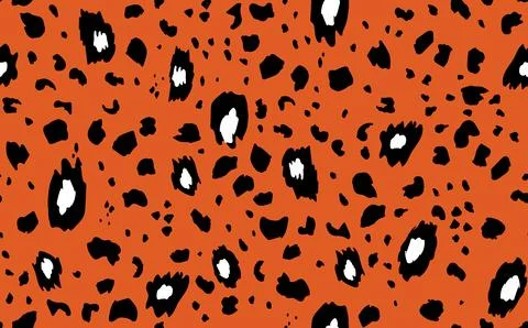 Abstract modern leopard seamless pattern. Animals trendy background. Orange and 스톡 일러스트