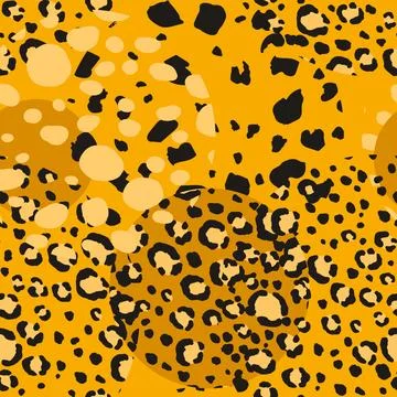 Abstract modern leopard seamless pattern with circles. Animals trendy background 스톡 일러스트