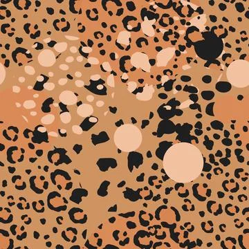 Abstract modern leopard seamless pattern with circles. Animals trendy background Illustrazione stock