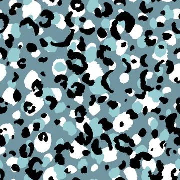 Abstract modern leopard seamless pattern. Animals trendy background. Blue and Illustrazione stock