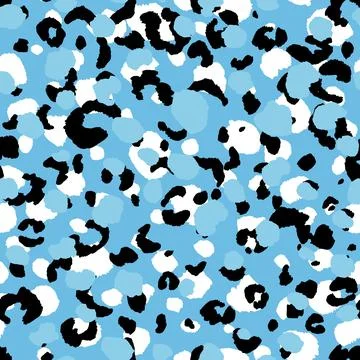 Abstract modern leopard seamless pattern. Animals trendy background. Blue and Illustrazione stock