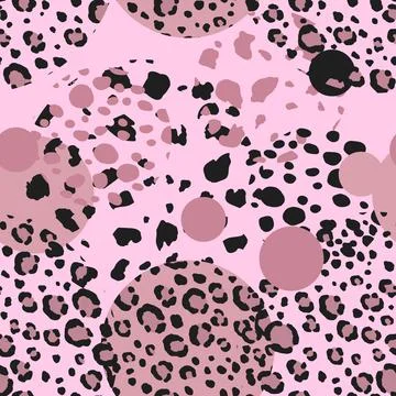 Abstract modern leopard seamless pattern with circles. Animals trendy background Illustrazione stock