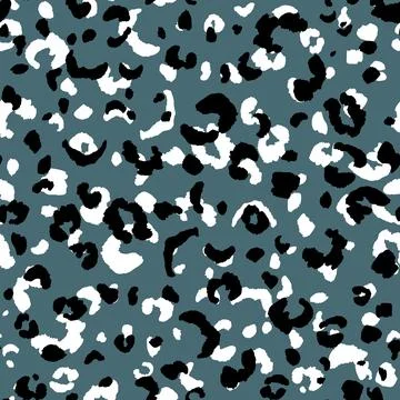 Abstract modern leopard seamless pattern. Animals trendy background. Blue and Illustrazione stock