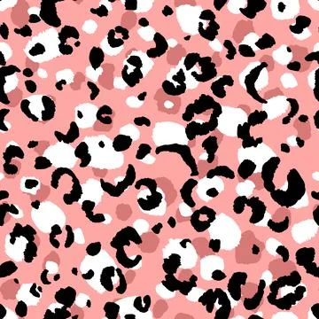 Abstract modern leopard seamless pattern. Animals trendy background. Pink and Stock Illustration