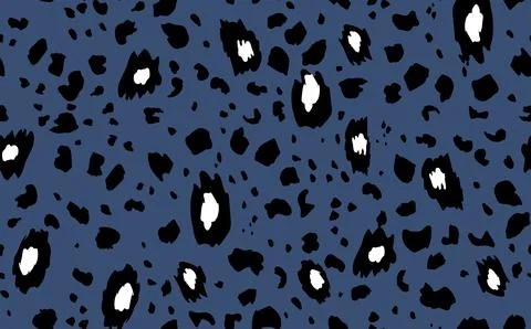 Abstract modern leopard seamless pattern. Animals trendy background. Blue and Stock Illustration