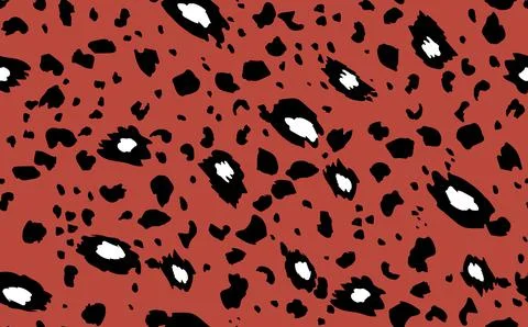 Abstract modern leopard seamless pattern. Animals trendy background. Red and Stock Illustration