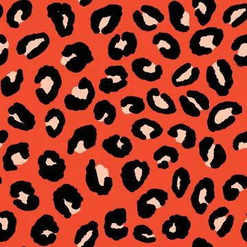 Abstract modern leopard seamless pattern. Animals trendy background. Orange and Stock Illustration
