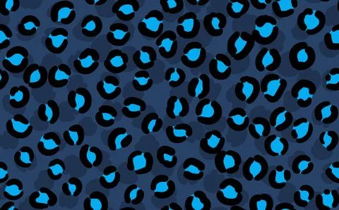 Abstract modern leopard seamless pattern. Animals trendy background. Blue and Stock Illustration