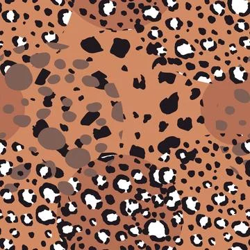 Abstract modern leopard seamless pattern with circles. Animals trendy background Stock Illustration