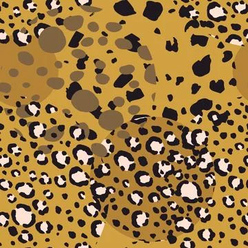 Abstract modern leopard seamless pattern with circles. Animals trendy background Stock Illustration