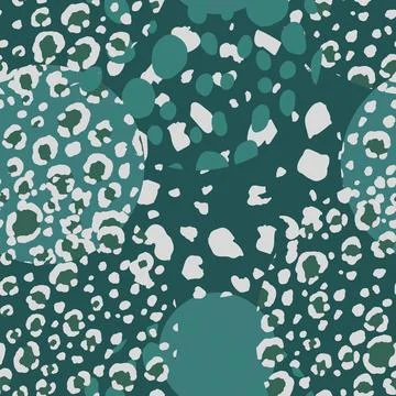 Abstract modern leopard seamless pattern with circles. Animals trendy background Stock Illustration