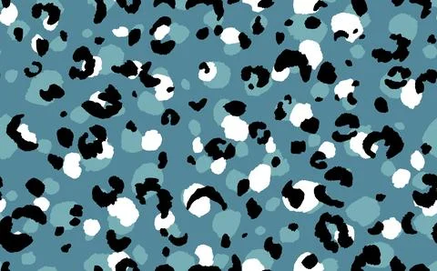 Abstract modern leopard seamless pattern. Animals trendy background. Blue and Illustrazione stock
