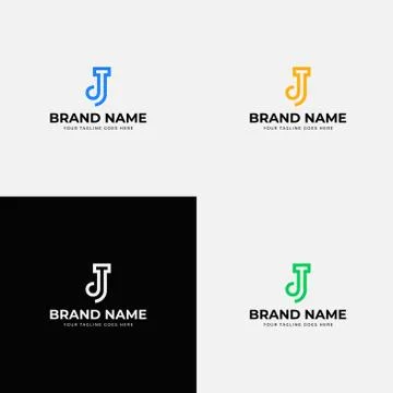 Abstract modern line art Initial Letter J logo icon design template elements  Stock Illustration