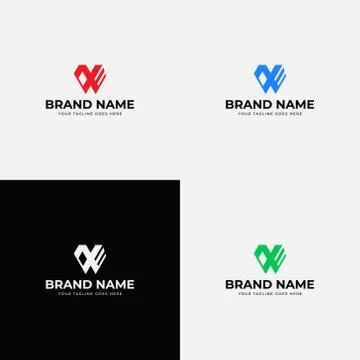 Abstract modern line art initial w letter logo design vector template. Profes Stock Illustration