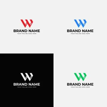 Abstract modern line art initial w letter logo design vector template. Profes Stock Illustration