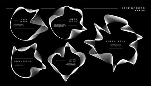 Abstract modern line border design template. Blended line on circle design. Stock Illustration