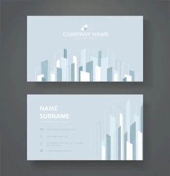 Abstract modern line double sided business card template Stock Illustration