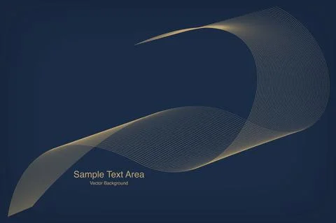 Abstract Modern Line, Wave Designed On Blue Background With Sample Text Area Stock Illustration