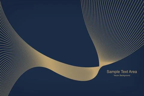 Abstract Modern Line, Wave Designed On Blue Background With Sample Text Area Stock Illustration