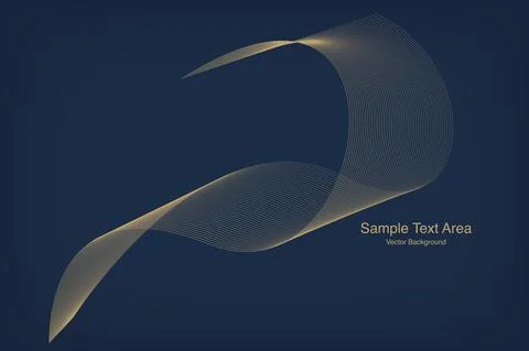 Abstract Modern Line, Wave Designed On Blue Background With Sample Text Area Stock Illustration