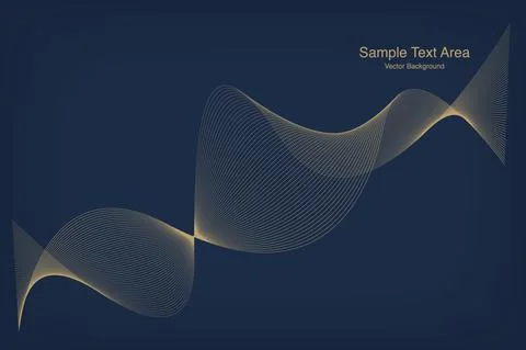 Abstract Modern Line, Wave Designed On Blue Background With Sample Text Area Stock Illustration