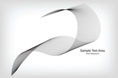 Abstract Modern Line, Wave Designed On Gray Background With Sample Text Area Stock Illustration