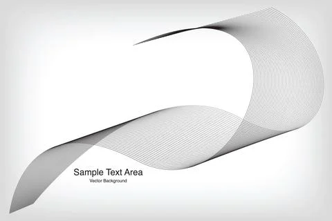 Abstract Modern Line, Wave Designed On Gray Background With Sample Text Area Stock Illustration