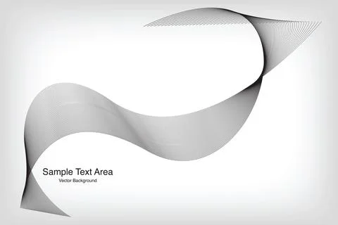 Abstract Modern Line, Wave Designed On Gray Background With Sample Text Area Stock Illustration