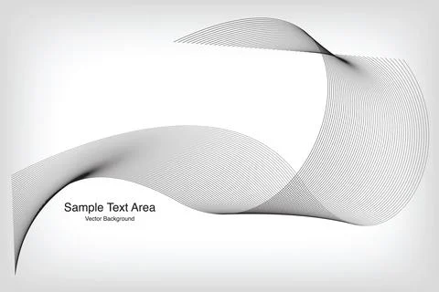 Abstract Modern Line, Wave Designed On Gray Background With Sample Text Area Stock Illustration