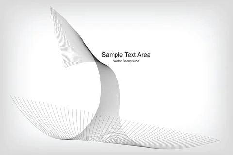 Abstract Modern Line, Wave Designed On Gray Background With Sample Text Area Stock Illustration