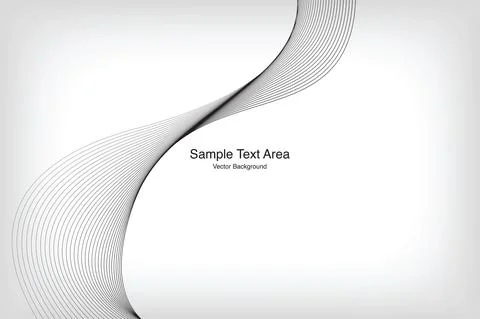 Abstract Modern Line, Wave Designed On Gray Background With Sample Text Area Stock Illustration