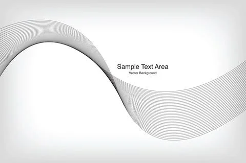 Abstract Modern Line, Wave Designed On Gray Background With Sample Text Area Stock Illustration