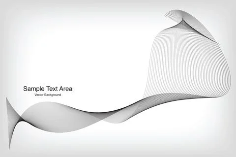 Abstract Modern Line, Wave Designed On Gray Background With Sample Text Area Stock Illustration