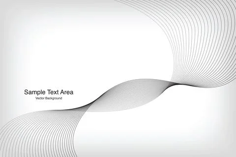 Abstract Modern Line, Wave Designed On Gray Background With Sample Text Area Stock Illustration