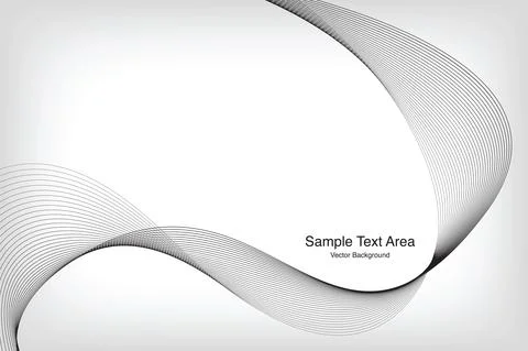 Abstract Modern Line, Wave Designed On Gray Background With Sample Text Area Stock Illustration