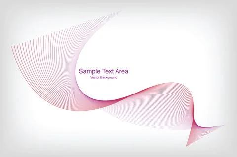 Abstract Modern Line, Wave Designed On White Background With Sample Text Area Stock Illustration