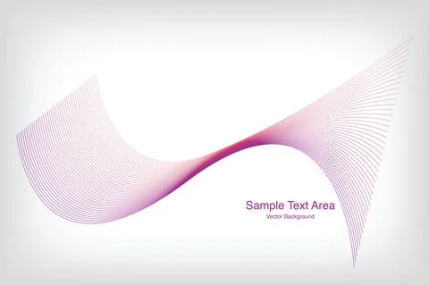 Abstract Modern Line, Wave Designed On White Background With Sample Text Area Stock Illustration
