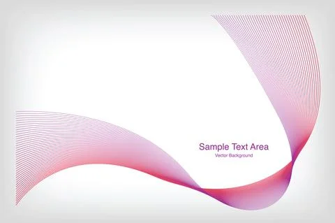 Abstract Modern Line, Wave Designed On White Background With Sample Text Area Stock Illustration